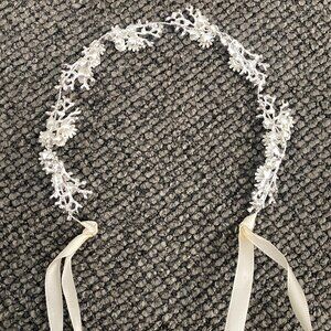 New Never Used! CocoMelody Bridal Headwear Ceramic Flower Rhinestone Headband